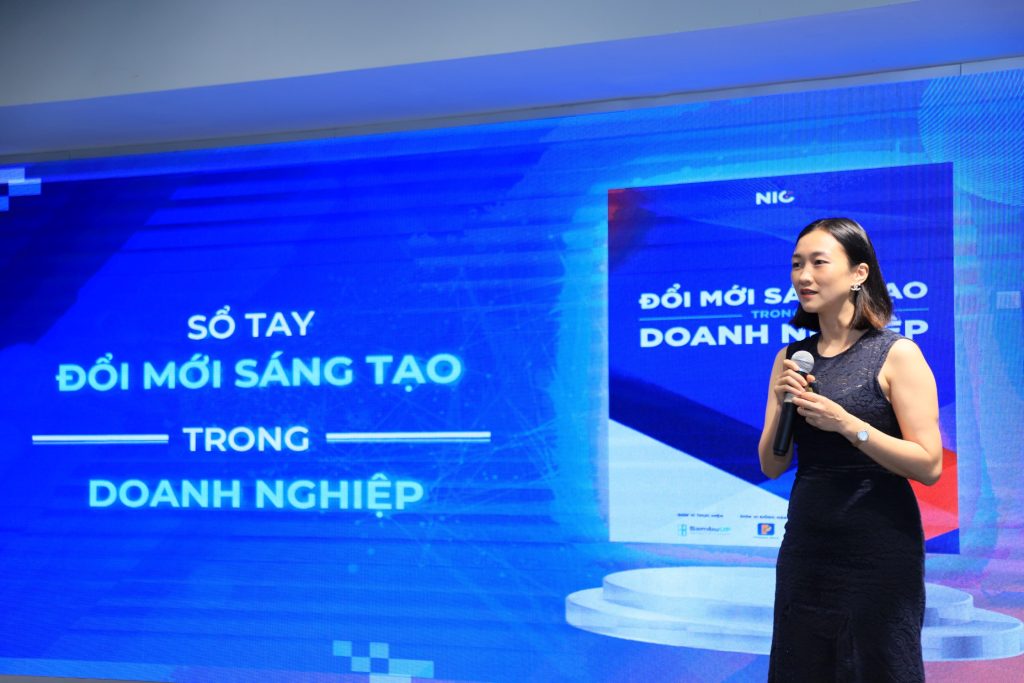 Bà Hằng chia sẻ tại Lễ công bố Sổ tay Đổi mới sáng tạo