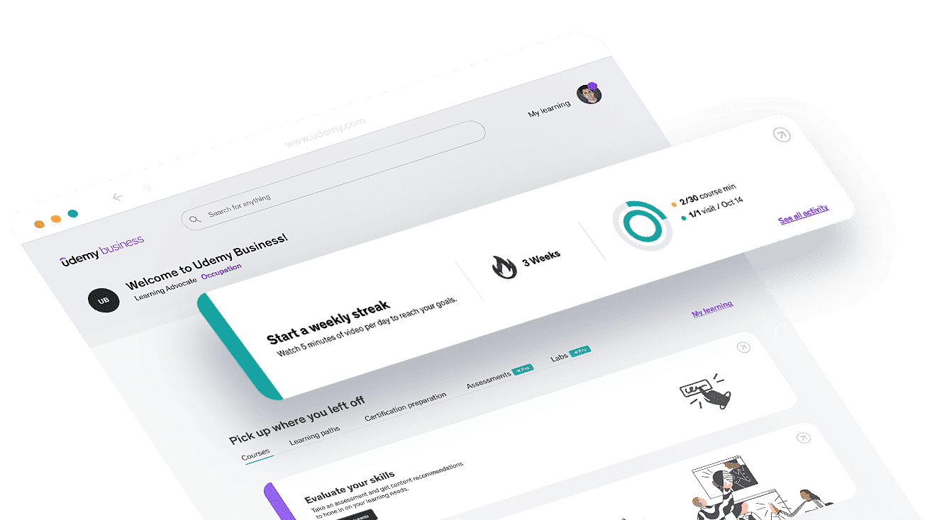 Ảnh chụp màn hình giới thiệu sản phẩm Udemy Business